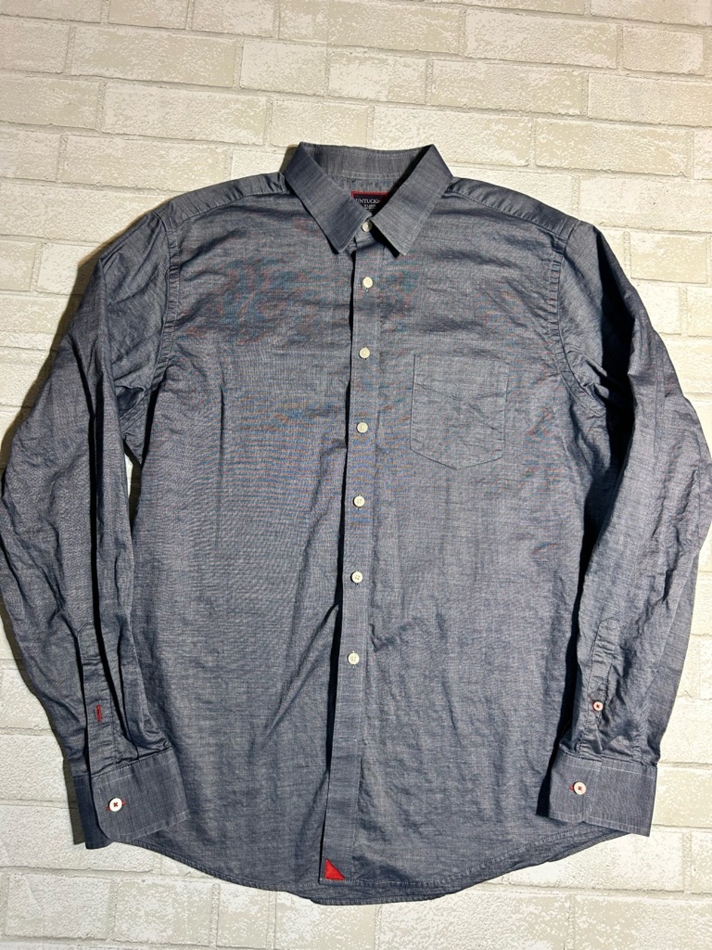 UNTUCKit Men's Workwear Chambray Button-Down Shirt - Navy